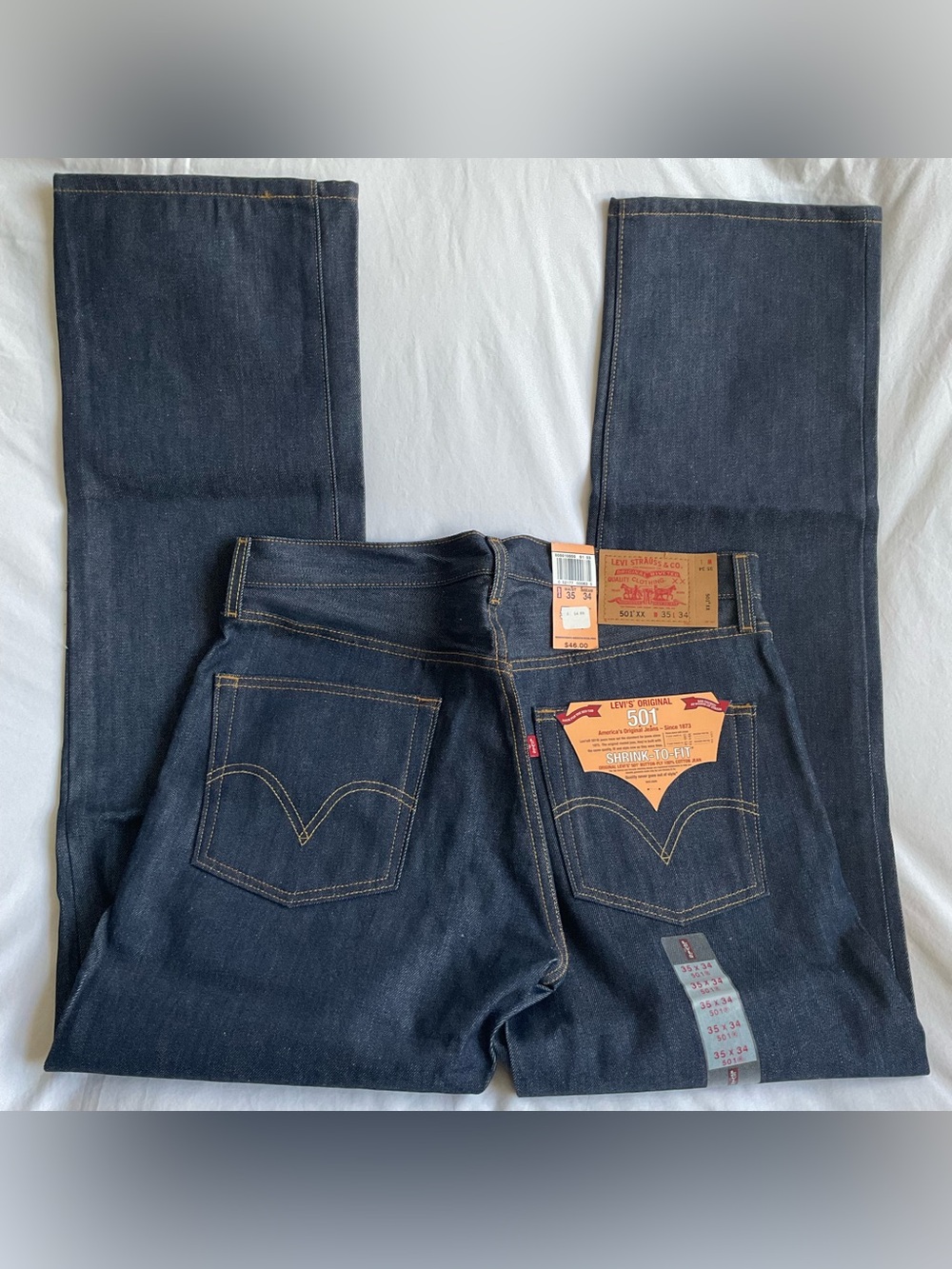NWT Levi’s | Vintage 501XX Raw Denim Button Fly Straight Leg Jeans | W35 L34